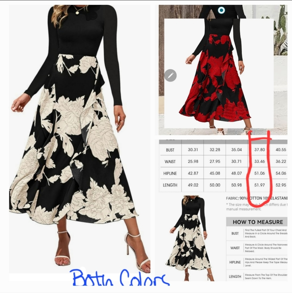 Floral Maxi Dress Casual Crewneck Long Sleeve Ruffle Flowy Dress